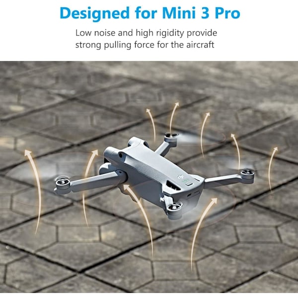 (Sort Orange) Ainiv 8 stk. propeller kompatible med Dji Mini 3 Pro, drone tilbehør, lydløs flyvning, udskiftelig propel
