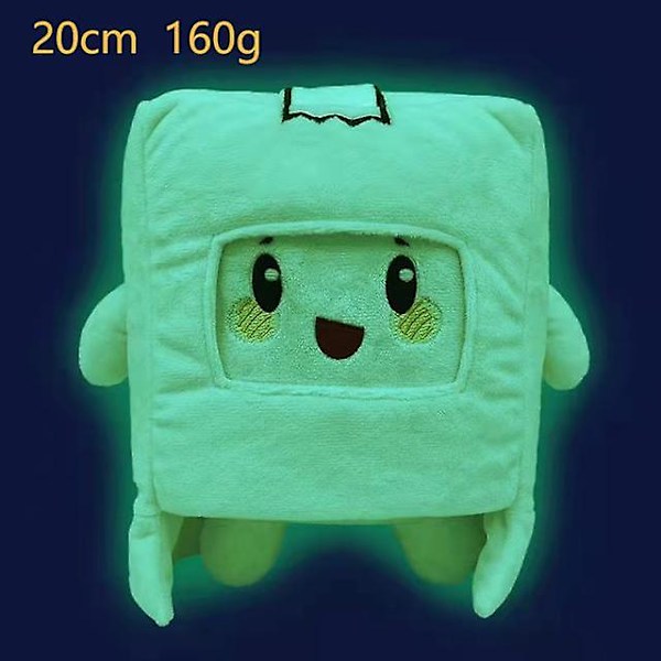 Lankybox Glow In The Dark Plysj Foxy Boxy Ghosty Lanky Box Avtakbar Myk Leketøy Barn Gave Snudd Dukke Jente Seng Pude 20cm