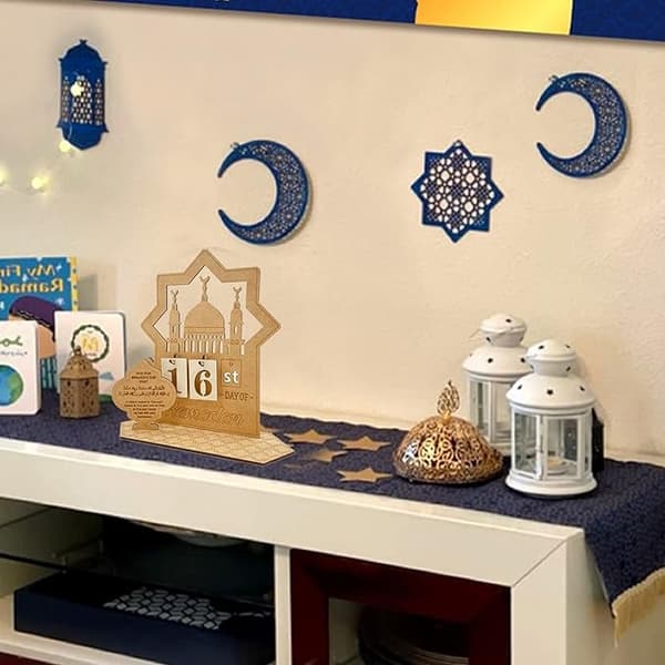 1 Stycke Trä-Nedräkning till Eid DIY Ramadan Kalender 30 Dagar