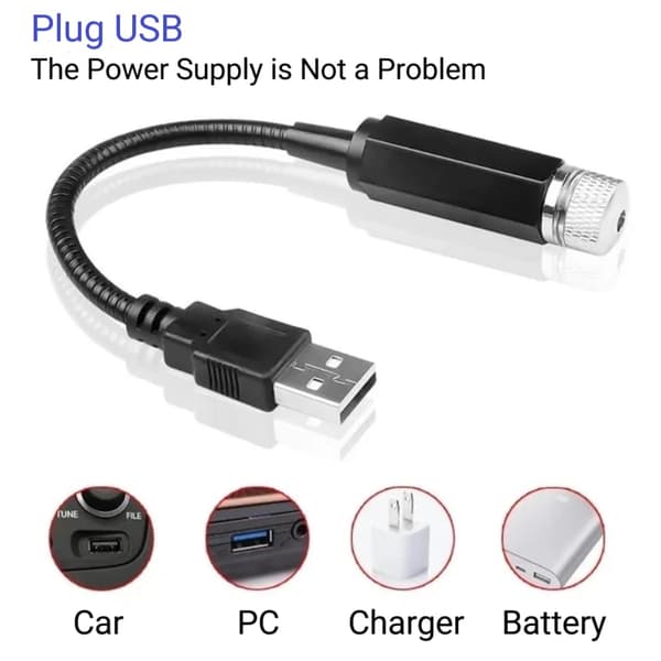 USB stjerneprojektor natlampe til bil