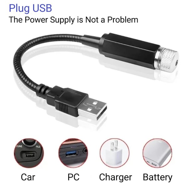 USB-stjerneprojektor nattlys til bil