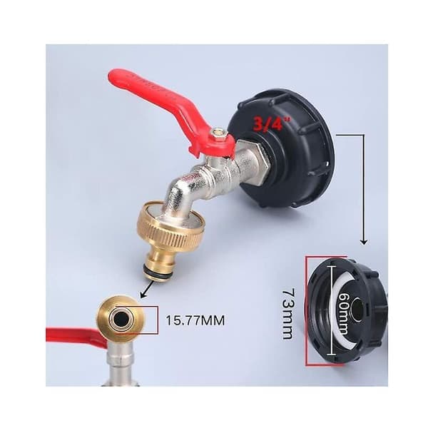 Kranar för 1000L IBC-tank RTGPT - 1/2\" IBC-vattentankadapter -