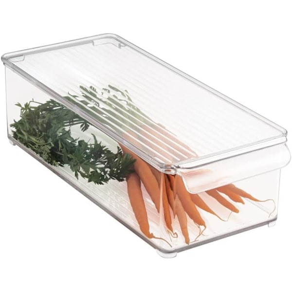 Förvaringslåda med lock – Plastmatlåda för frukt, grönsaker, C