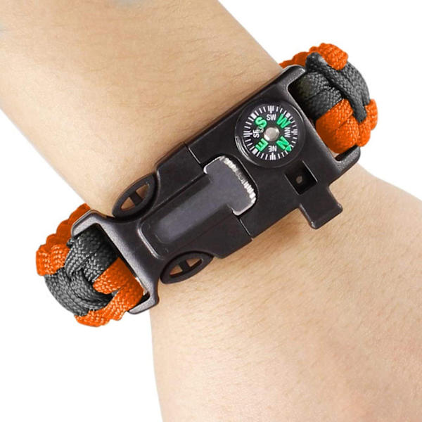 Paracord-ranneke (2 kpl) - Säädettävä - Tulen sytytin - Kova