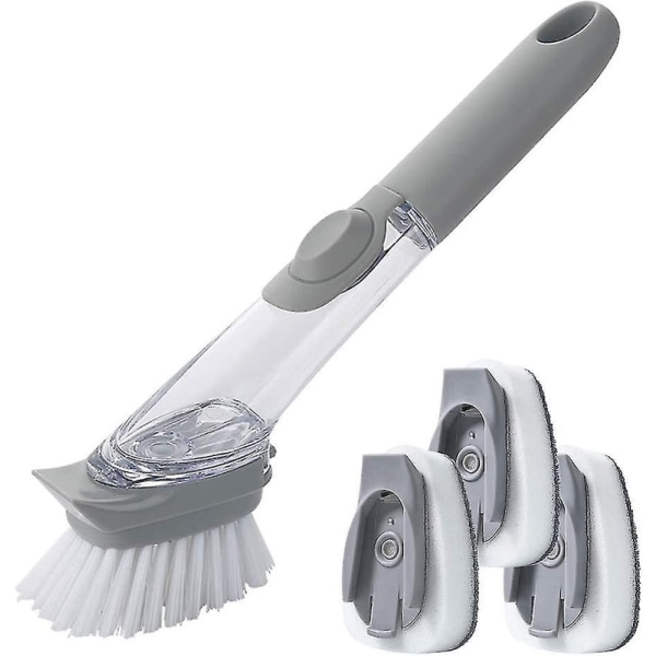 3 In 1 Dishwashing Brush With Detergent Dispenser, Dishwashing Brush