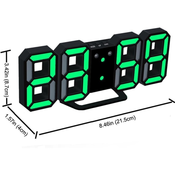 1 Styck 3D Stereoskopisk Digital Elektronisk LED Digital Alarm