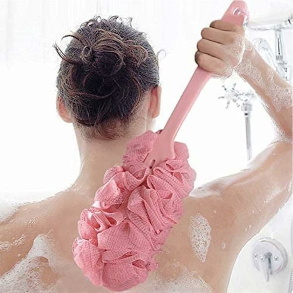 3-pack badborste med duschblomma, kroppsduschborste för män och kvinnor