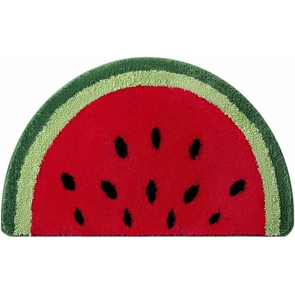 Half Round Microfiber Soft Watermelon Shape Bathroom Rugs Non Sli