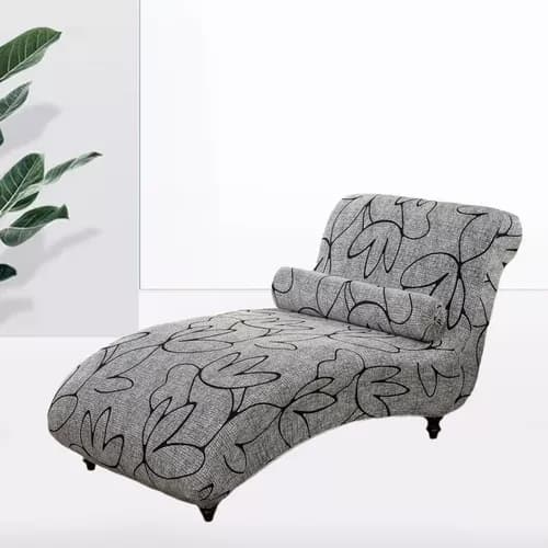 Elastisk Överdrag för Soffchaise, Utan Armstöd, i Jacquard