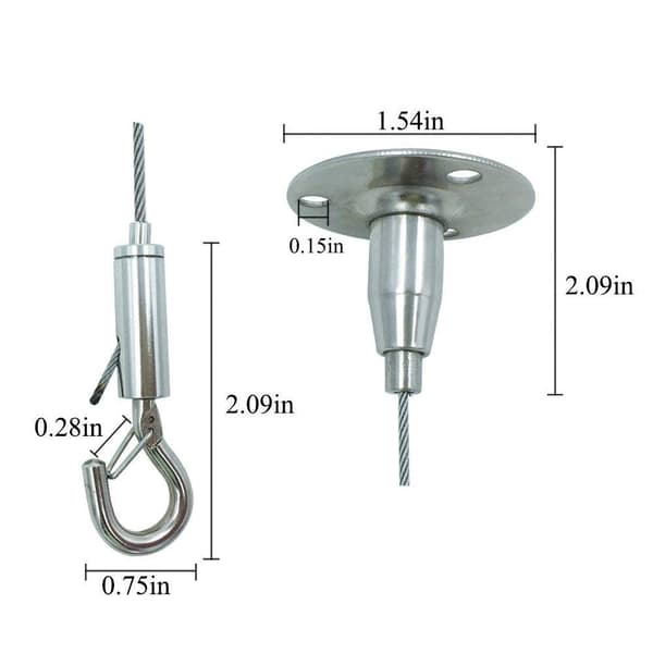 2 Set (1,5 mm * 2 m) Justerbar Bildhängande Tråd med 2 Krympslangar