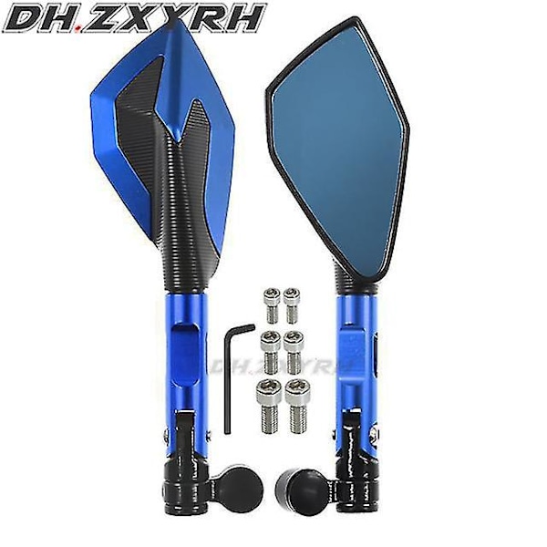 Motorcykelbackspegel Antireflexspeglar för Yamaha Mt-09 Mt09 Mt 09 Mt 07 Mt07 Mt-07 Tracer 2014-2021 2-Blå