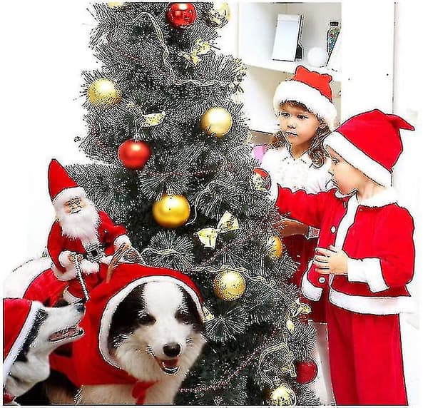 Juldräkt för hundar - Santa på ren (M)
