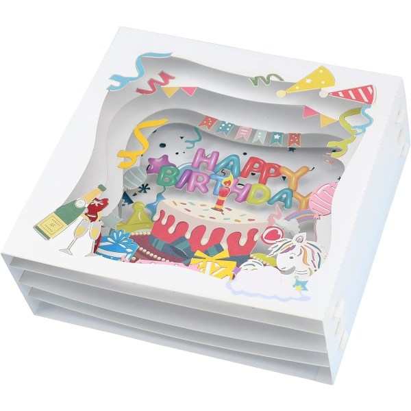 1 Styck Handgjort 3D Pop Up Grattiskort, 3D Grattiskort,