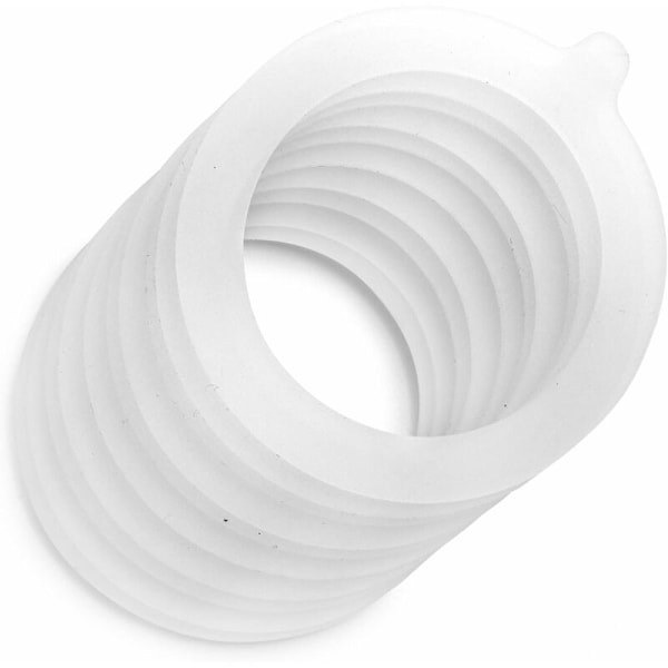 Förpackning med 10 Ersättningsringar i Silikon (Vit) för Mason Jar-burkar 69 x 94 mm