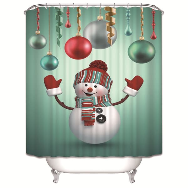 180cm x 200cm, Julduschdraperi, Vinter Snö Säsong Tomte