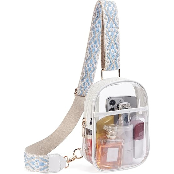 Klar Väska för Stadionhändelser, Klara Handväskor för Kvinnor Stadion Crossbody Väska Transparent Midjeväska för Konserter