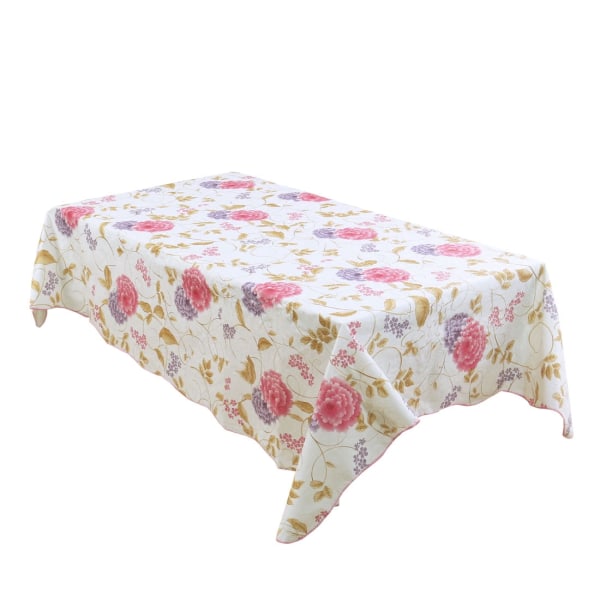 Duk Rektangulära Bord Lila Rosa Blommönster Fläck