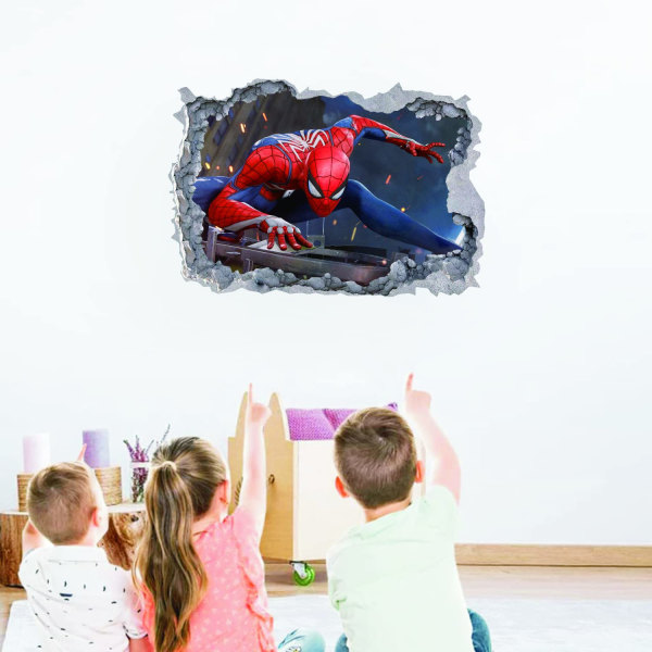 Spider-man veggdekor med PVC-materiale 3D tegneserieklistremerker