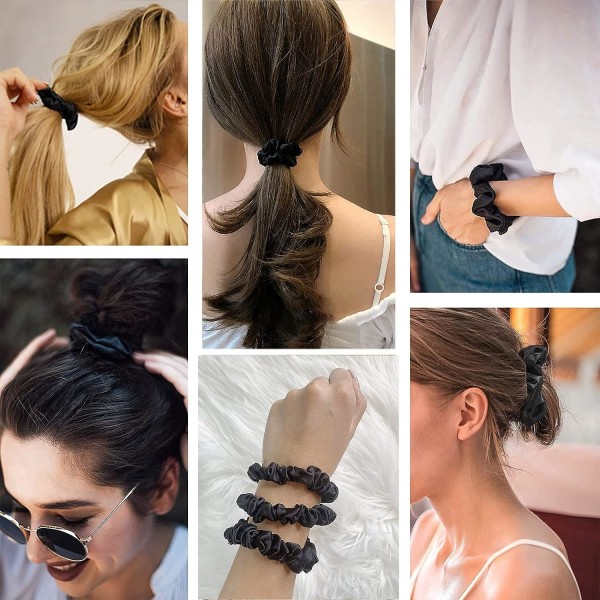 Silk Hair Scrunchies[4st], Hårresår, Women Girls Bobbles Sc