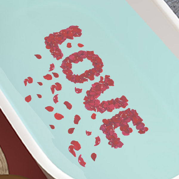 1 stycke rosblad frostade väggdekaler självhäftande LOVE