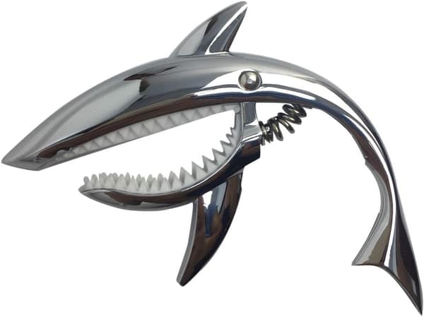 Gitarrkapo i zinklegering, Shark Capo för akustisk och elektrisk gitarr med bra grepp, ingen surr och hållbar