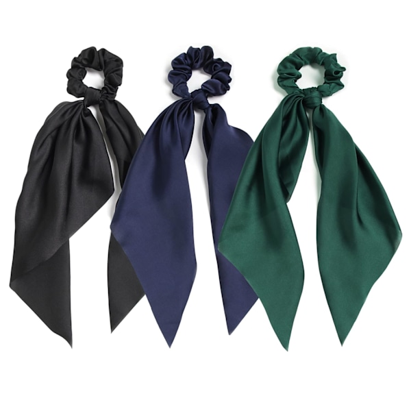 3PCS Hair Scarf Scruncheis for Women Knotted Bow Hair Ties Elasti