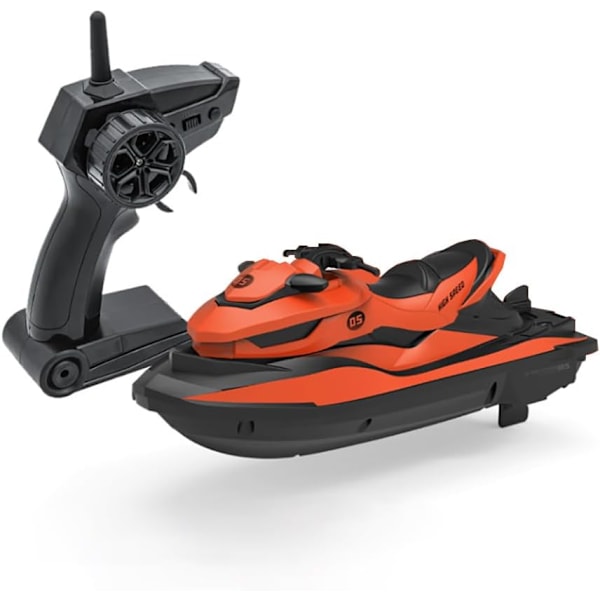 2,4 GHz Fjärrstyrd Jetski, Hög Hastighet RC Motorbåt Vattenleksak Dubbla Propellrar Motorbåtsmodell Leksak 2 Hastighetsnivåer