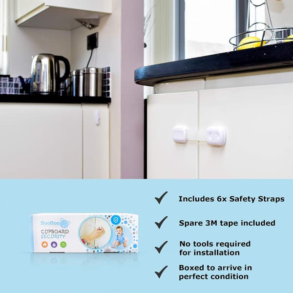 (10-pack) Barnsäkerhetsskåpsdörrar med lås | Babyproof