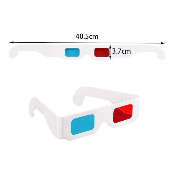20 par röda och blå pappers 3D-glasögon för filmdekoration
