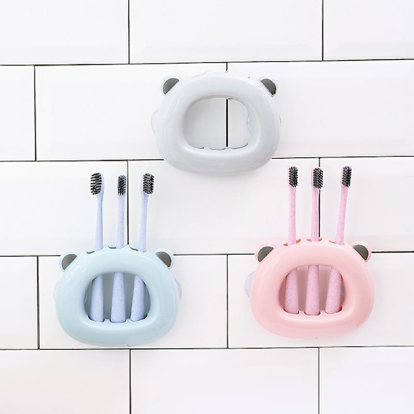 2-pack Sugkopps Väggmonterad Tandborsthållare Badrum Väggställ