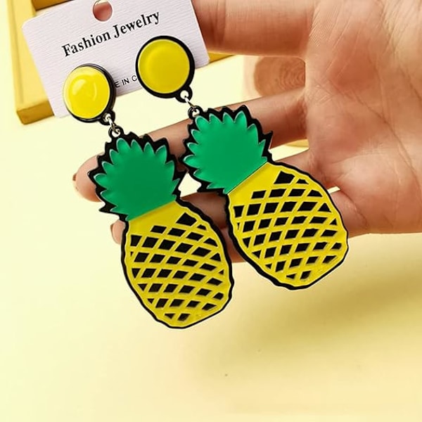 1 par (Ananas) Överdrivna Örhängen Kreativt Mode