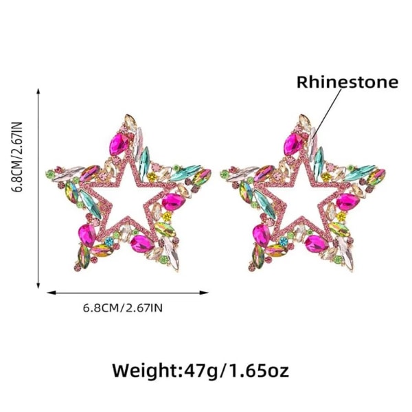 1 par (Färg) Överdrivna Stjärnörhängen för Kvinnor och Flickor