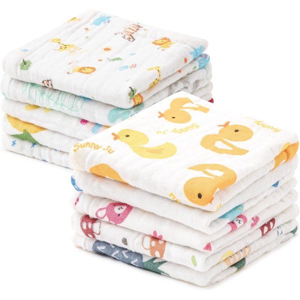 10 Styk Babyhåndklæder Håndklæder Bambusfiber Ansigtsklud