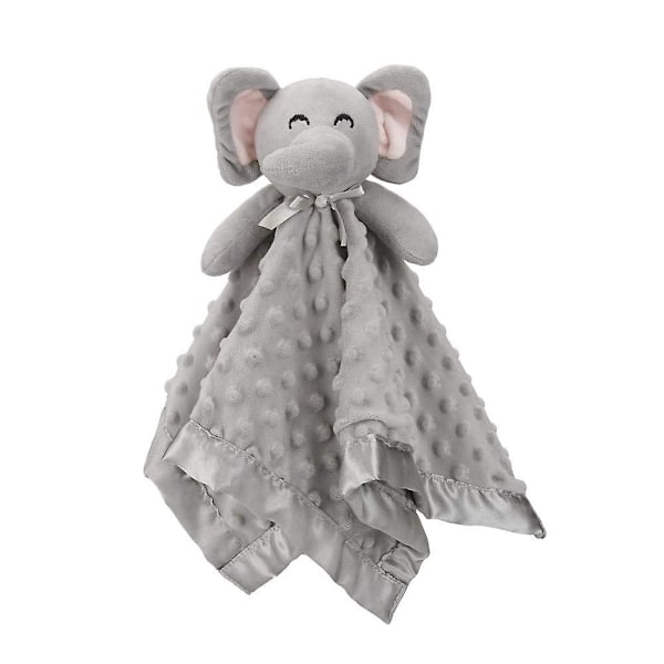 Elefant Sikkerhet Teppet Myk Baby Lovey Unisex Lovie Baby Gaver for Nyfødte Gutter og Jenter Baby Snuggle Toy Baby Elefant Fylt Dyr Grå 16 Inc