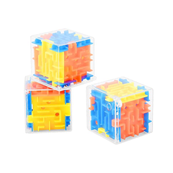 Fingertuppblyant 3D kube labyrintpuslespill