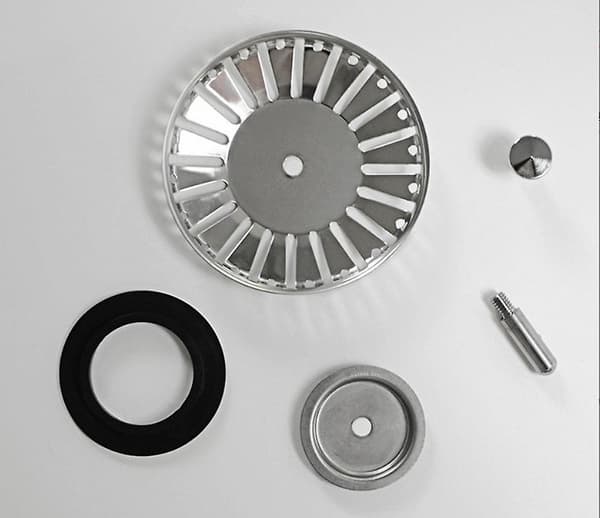 2 st diskhossil/diskpropp diskstopp hål kök/badrumssil diameter 84mm med kulände, rostfritt stål