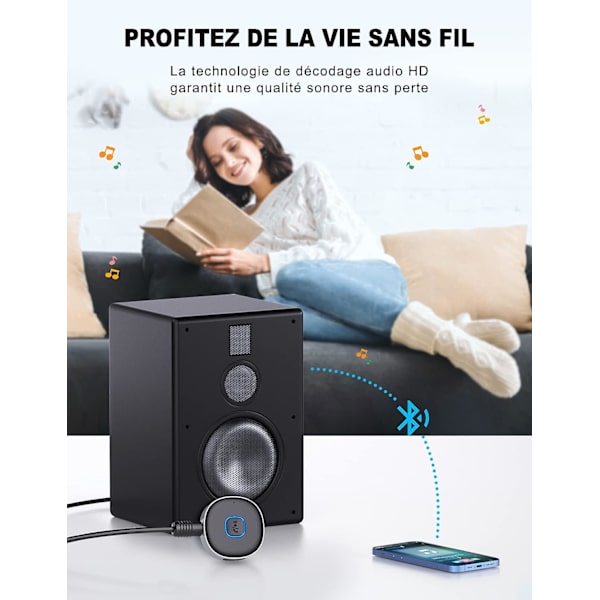 Bil Bluetooth Modtager, Bluetooth 5.0 Jack Adapter til Hjemmet
