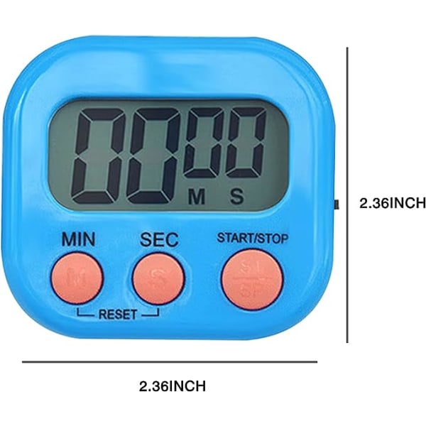 4 stycken magnetiska kökstimer, magnetisk timer med högt alarm