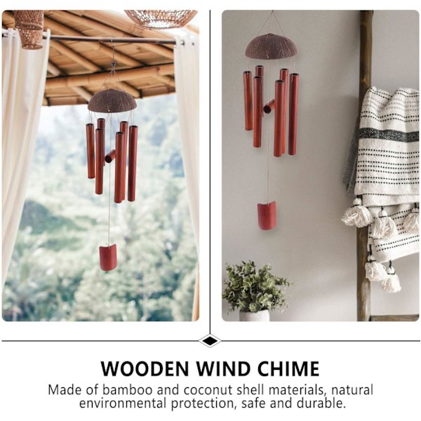 1 stycke bambuvindspel med kokosnöt, feng shui