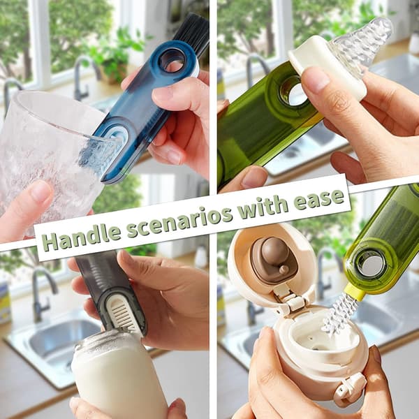 3-pack 3-i-1 Multifunktionell Rengöringsborste Bärbar Vikbar