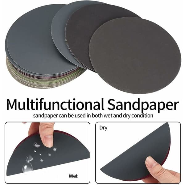 30 st 125 mm våt- och torrslippapper, runda slippapper, excenterslippapper