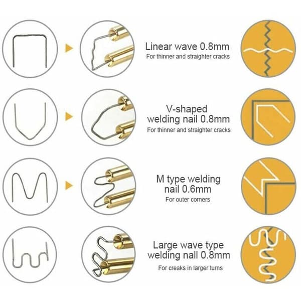Plast sveising, varm stiftemaskin for plast reparasjon med 400 stifter,