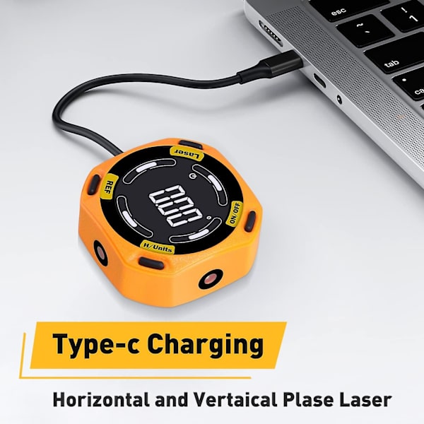 5-sidig digital vinkelmåler - magnetisk med lasernivelleringsverktøy - digitalt inklinometer for snekring, konstruksjon, DIY, nivåboks for trebearbeiding