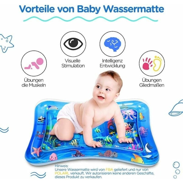 Baby Vattenmatta, BPA-fri Vattenlekmatta, Babyspel 3 6 9 Månader, I