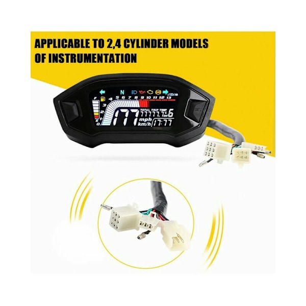 Motorcykel Speedometer Tachometer Universal LCD Digital Odometer