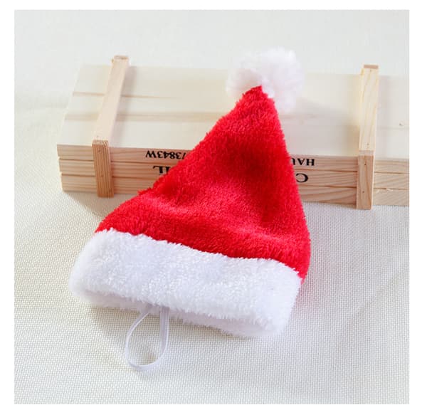 4 stk. Julekostume til kæledyr, Julemandshue til katte og hvalpe