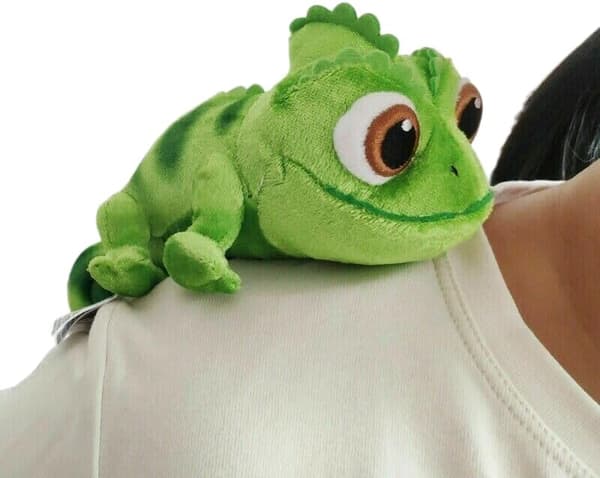 Plush axelmagnetisk ridande kameleont plyschdjur