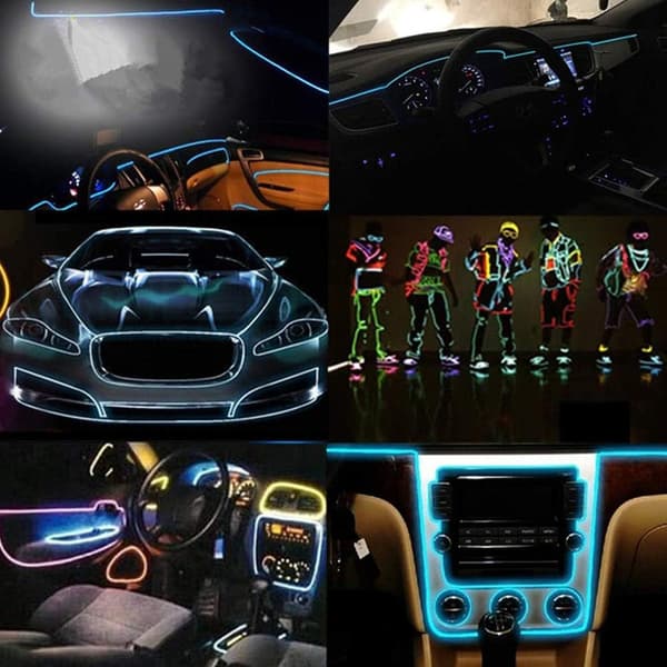Neonlys, LED-lys til bilens interiør til jul, halloween, julepynt (3m/9ft, grøn)