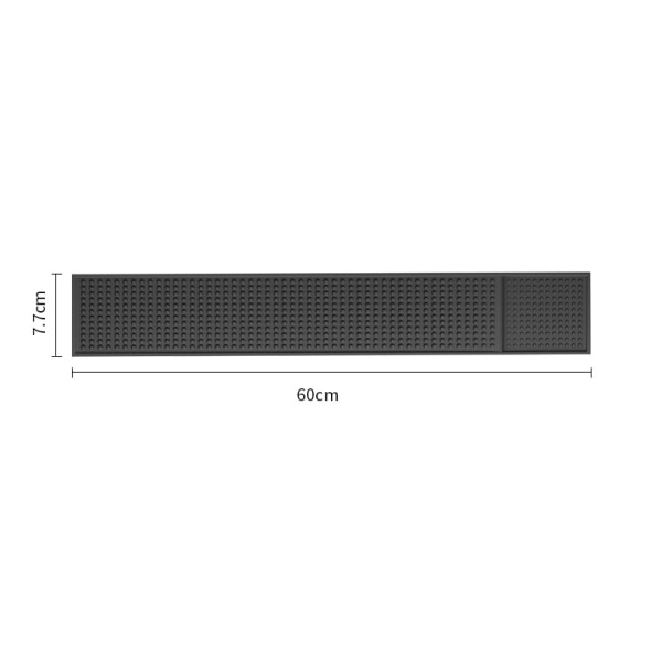 1 rektangulär gummi-diskställ - 60 x 7,7 x 1 cm - halkfri - svart