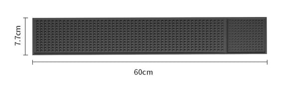 1 rektangulær gummi-vandhane - 60 x 7,7 x 1 cm - skridsikker - sort